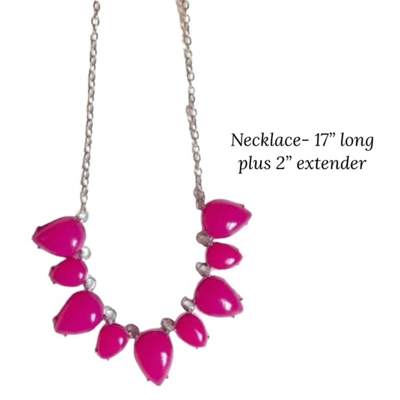 NWT Pink Teardrop Statement Necklace - Picture 4 of 10